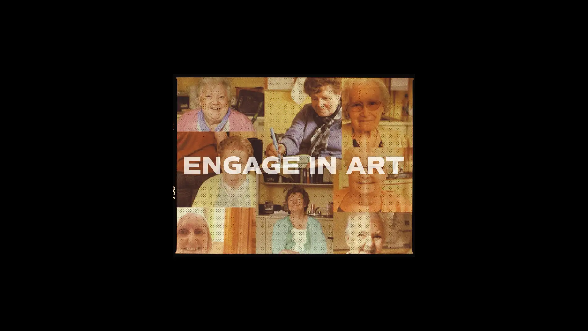 A collage of older people for Engage in Art: Public Art Showcase by Older People in West Belfast, highlighting community-focused brand development.